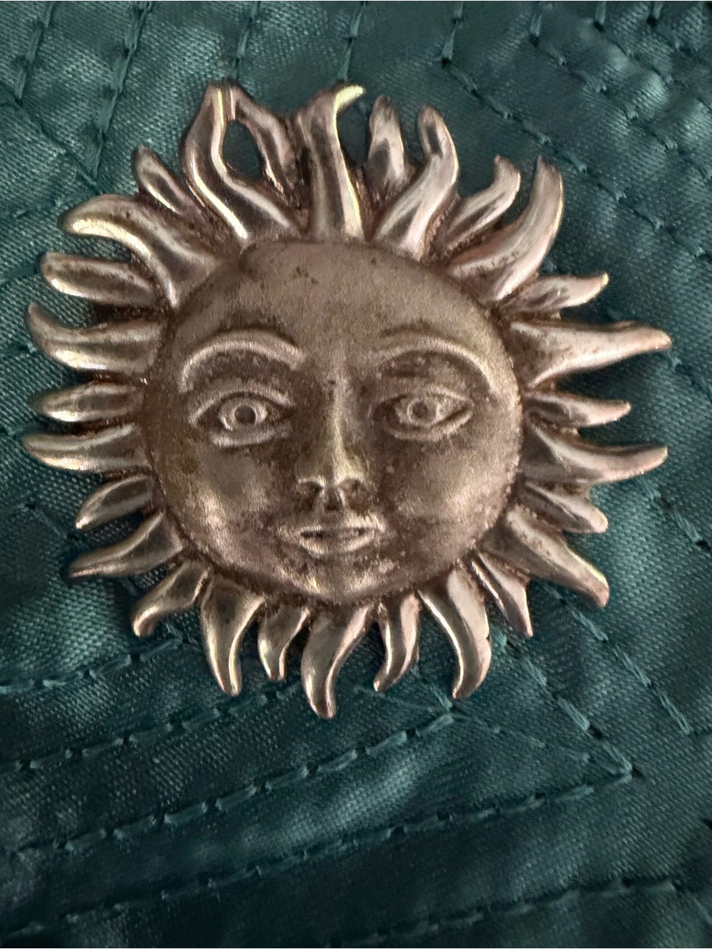 Sterling Silver Vintage Taxco D’Molina Sun Brooch/Pendant.